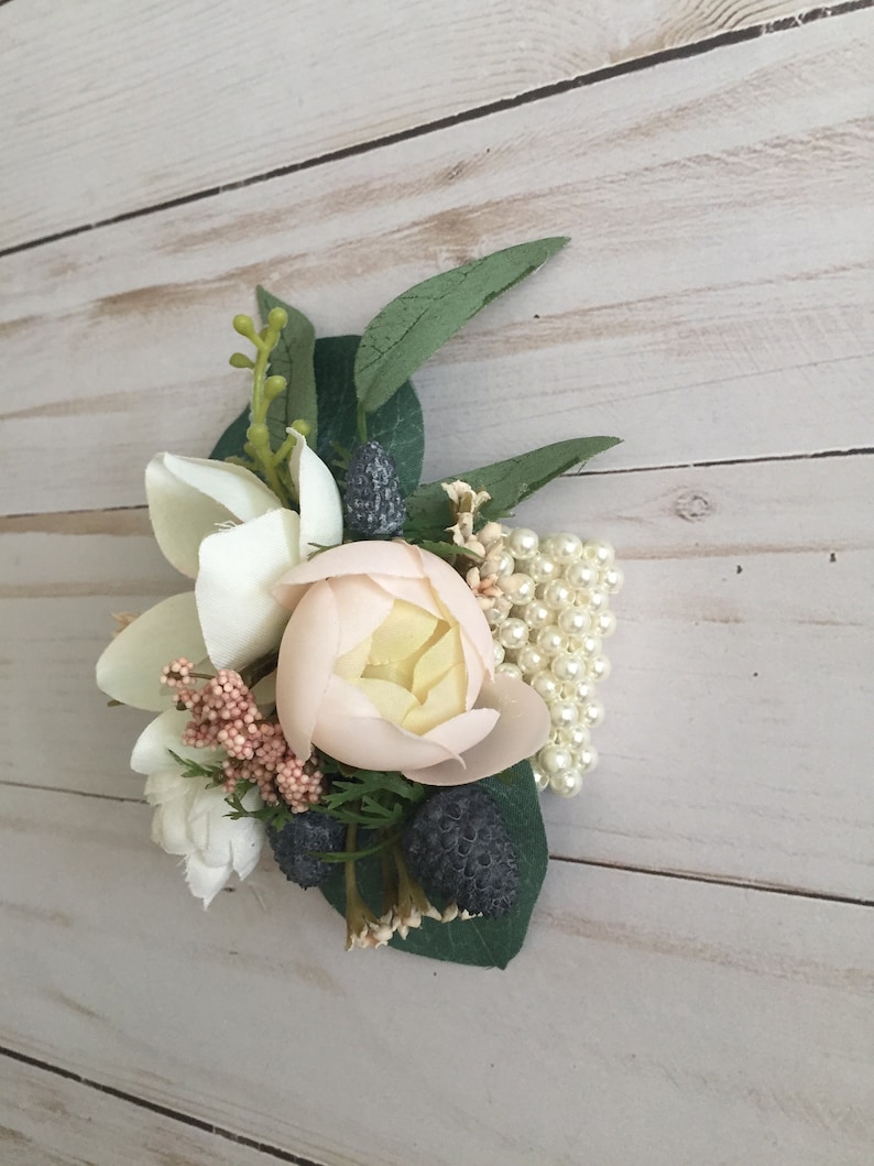 Wedding Corsage Magnolia Corsage Wrist Corsage Spring Etsy