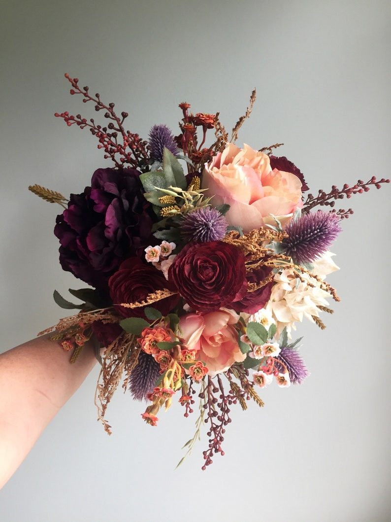 Fall Wedding Bouquet Silk Wedding Bouquet Rustic Bridal Etsy