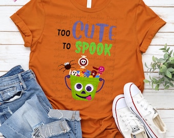 Kids Halloween PNG | Too Cute To Spook Shirt Design (Digital Download)