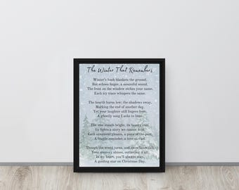 Poem Print: The Winter That Remembers, Loss and Remembrance (Digital Download)