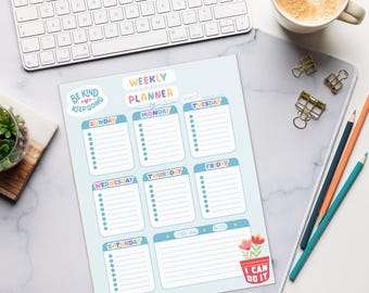 Printable Weekly Planner: To Do List, Self Motivation (Digital Download)