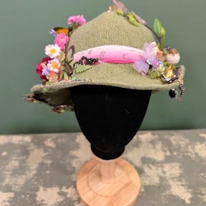 Bespoke adorable fern green summer pixie hat