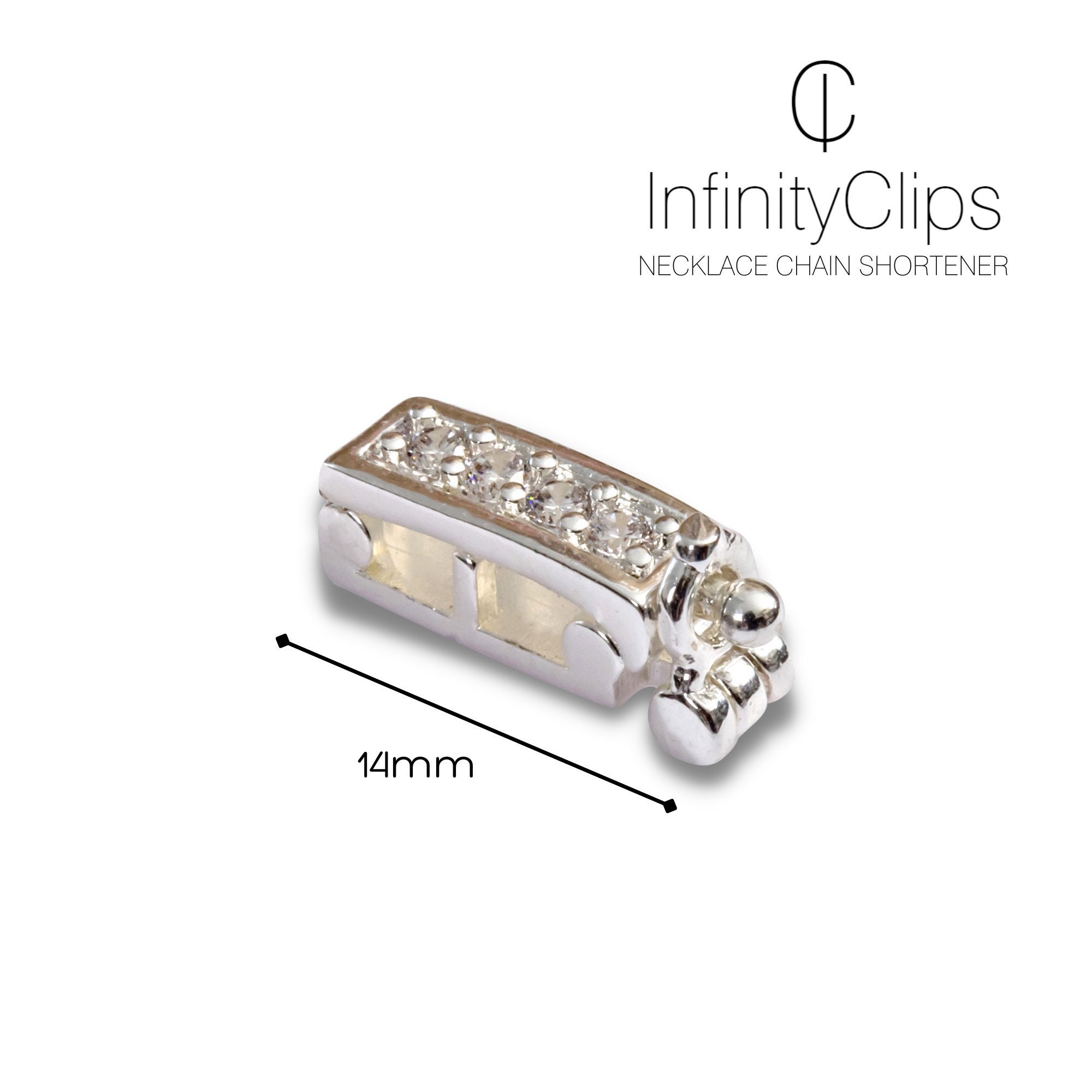 Infinity Clips Small Classic Gold Necklace Shortener With Safety Clasp,  Chain Shortener, Clasp for Necklace 