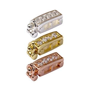 Infinity Clips- 3 Piece Small Classic Necklace Shortener Set with Safety Clasp, Chain Shortener, Clasp for Necklace (Silver/Gold/Rose Gold)