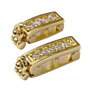 Infinity Clips- Two Piece Gold Small & Large Set Necklace Chain Shorteners w/ Security Clasp, Shorten Necklace Chain