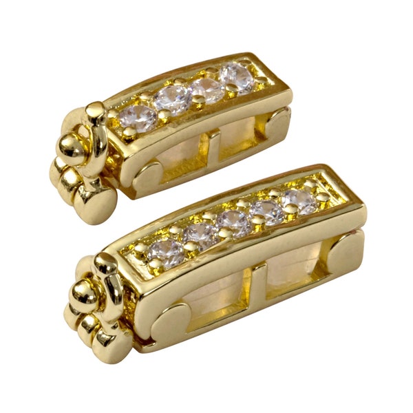 Infinity-Clips – zweiteiliges goldenes Set mit kleinen und großen Kettenverkürzern mit Sicherheitsverschluss, zum Verkürzen der Halskette