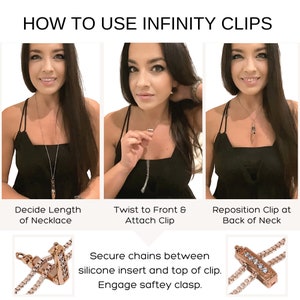 Infinity Clips Necklace Shortener, Large Rose Gold W/ Security Clasp ...