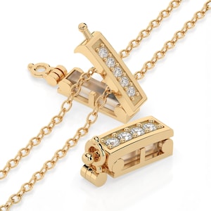 Infinity Clips- Two Piece Gold Small & Large Set Necklace Chain Shorteners w/ Security Clasp, Shorten Necklace Chain