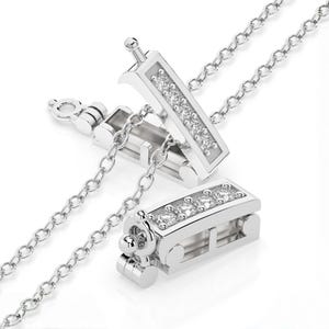Infinity Clips Silver Necklace Shortener Clips – Layering Clasp 2pc Set with Crystals (Small & Large)