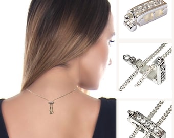 日*4様 ゴールズインフィニティ♪ ラインストーンビジュー付き オフショルトップ インフィニティ クリップ - 安全留め金付き小型クラシック ローズ