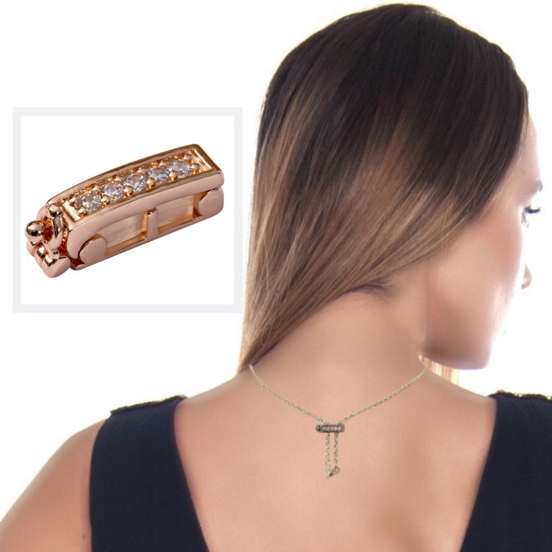 Infinity Clips Necklace Shortener Large Rose Gold W Security