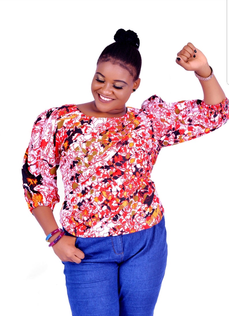 Ankara Fashion Ankara Blouse Women Clothing MUDI PLEATED TOP -Ankara Top African Fashion Pleated Women Top Women Blouse Women Blouse