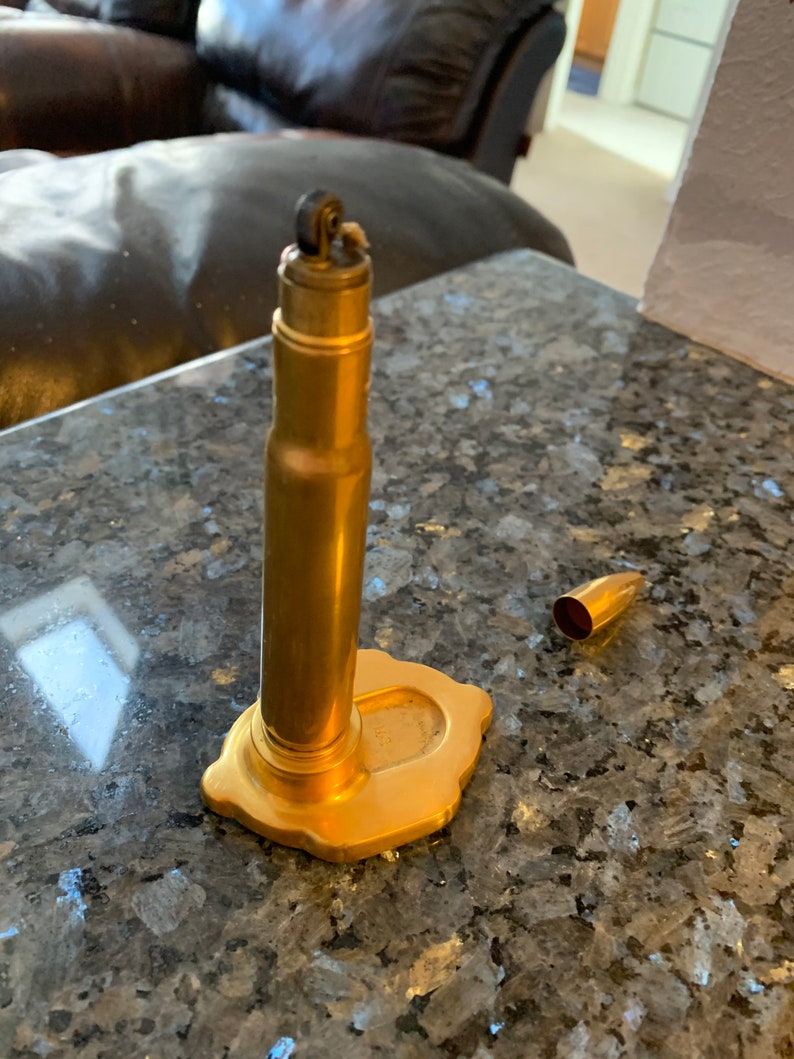 Brass 50 Caliber Bullet Lighter Ashtray Etsy