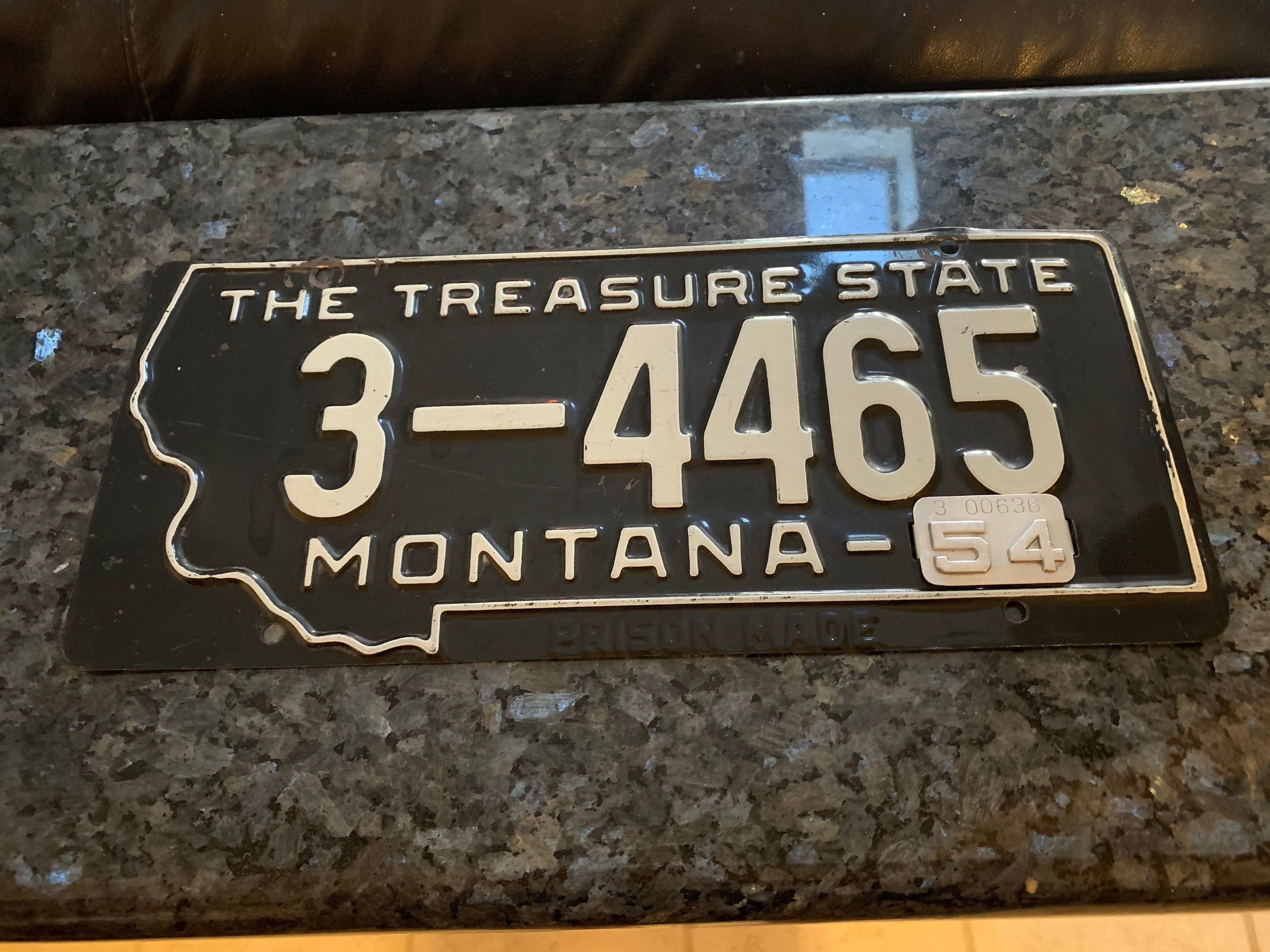 License Plate Montana Prison Made 1954 Etsy