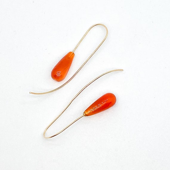 Vintage 14k Gold and Amber Earrings