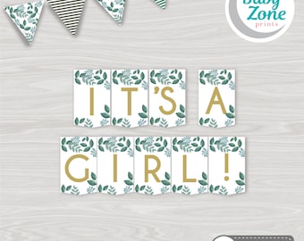 It's a Boy Greenery Baby Shower Printable Banner Instant - Etsy