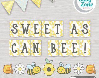 Bumble Bee Printable Backdrop Sweet Banner Baby Shower | Etsy
