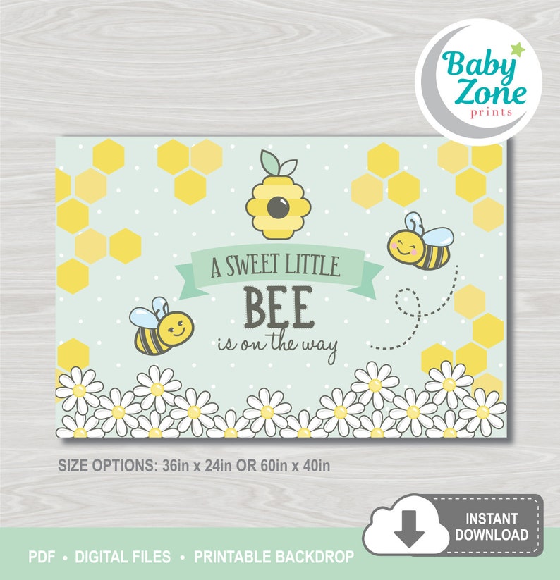 Bumble Bee Printable Backdrop Sweet Banner Baby Shower Decoration - Etsy