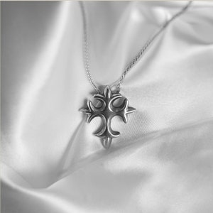 Fleur de lis Cross Pendant Necklace Chain