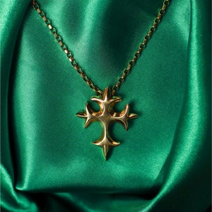 Fleur de lis Cross Pendant Necklace Chain