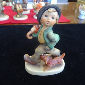 Goebel Hummel Boy with his Umbrella and his Dog 5" high