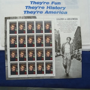 James Dean Legends of Hollywood U.S. 32 cent Commemorative Stamp Sheet