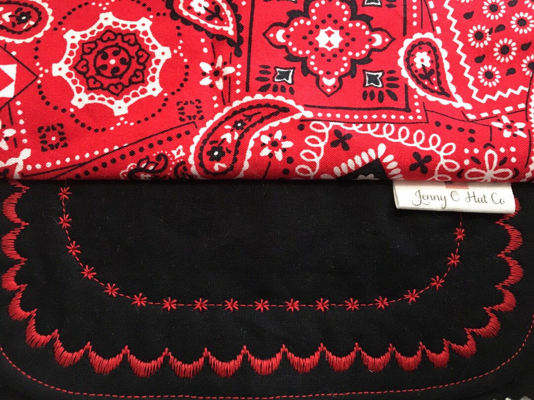 Onyx schwarze Farbe Kappe mit einem roten BandanaBand und Etsy.de