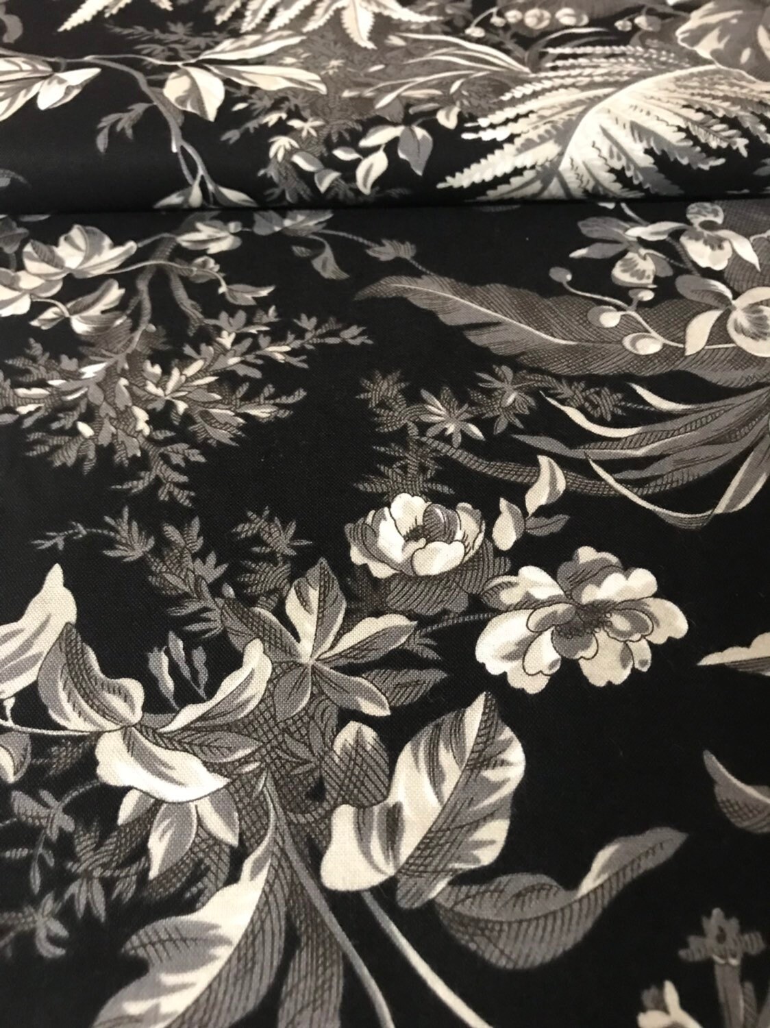Black Floral Fabric From Blank Quilting BTHY Etsy UK