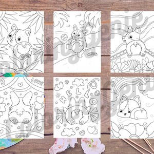 26 Funny and Cute DOG BUTTS Coloring Pages BUNDLE for Kids and Adults ...