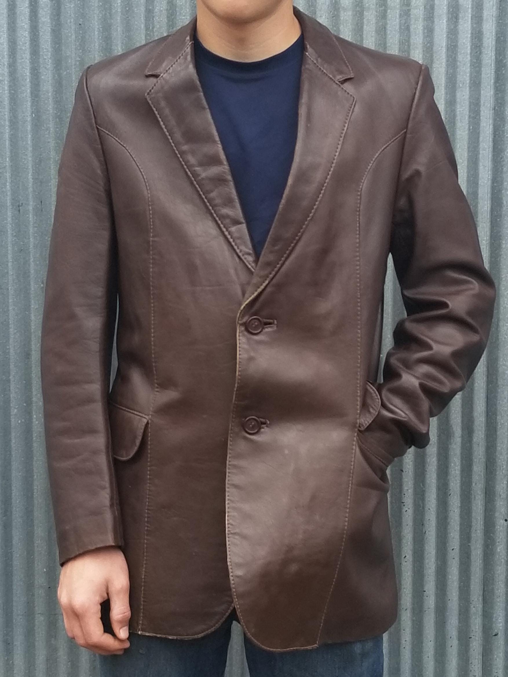 Men's Lined Leather Dress Jacket S/M Size 38 El Antelope Men's Lined Leather Dress Jacket S/M Size 38 El Antelope