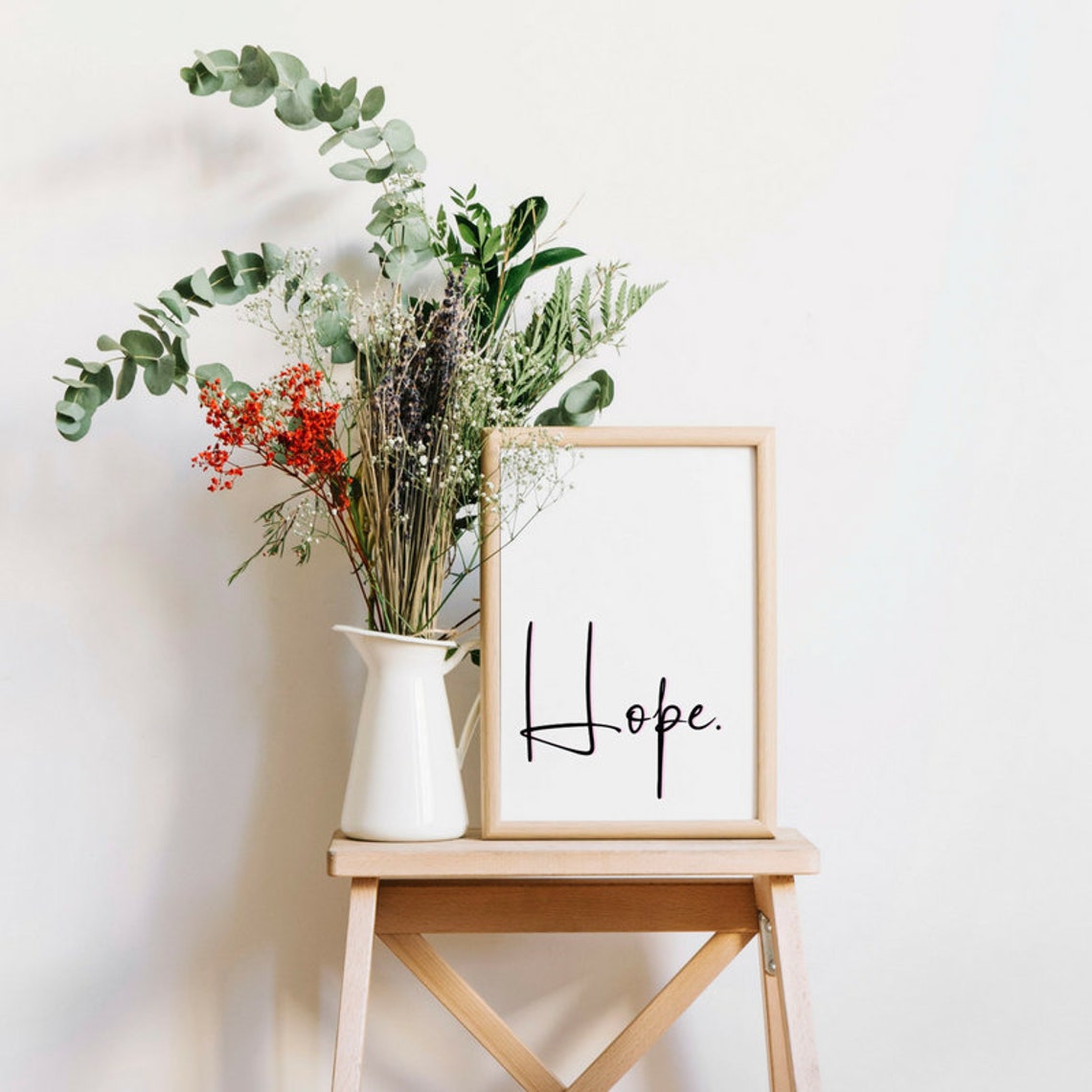 Hope Hopeful wall art prints. Printable hope poster. Modern Etsy