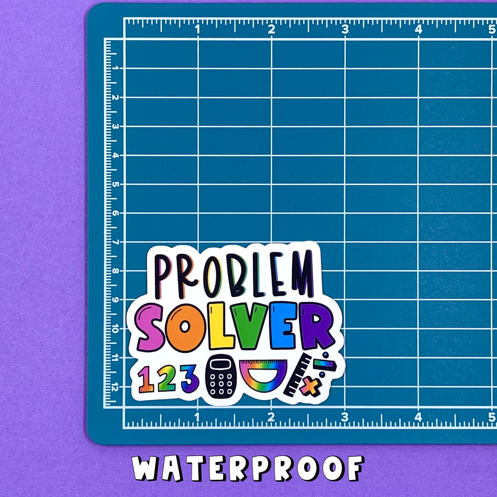 Solver Sticker Push Problem Solver | Math Teacher | Sticker | Colorful | Decal Sticker ...