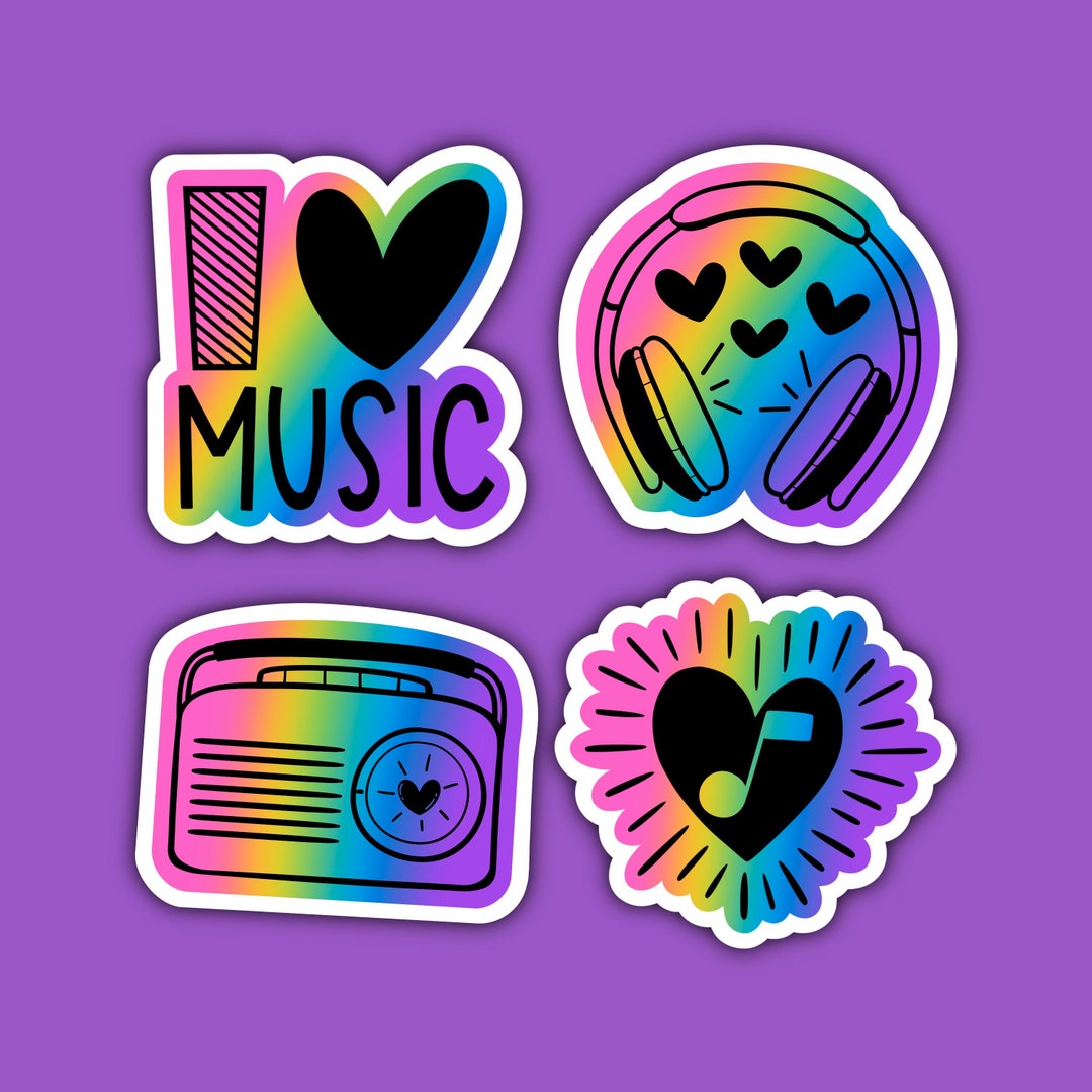 I Love Music Sticker Pack Music Lover Stickers Music Note Heart Sticker