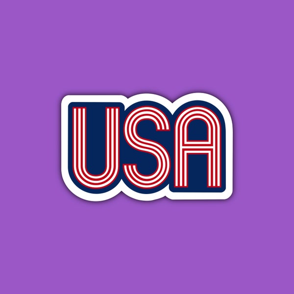 USA Sticker | United States of America | American Pride | Red White Blue  Stickers | Patriotic Sticker | Waterproof Sticker