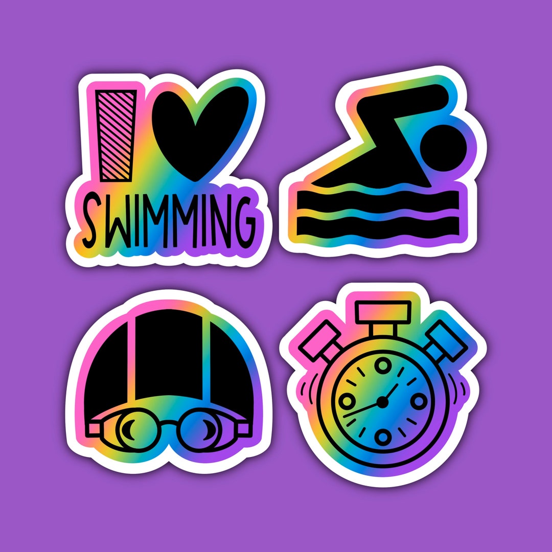 I Love Swimming Sticker Pack | Swimmer Stickers | Swim | Swimmer ...