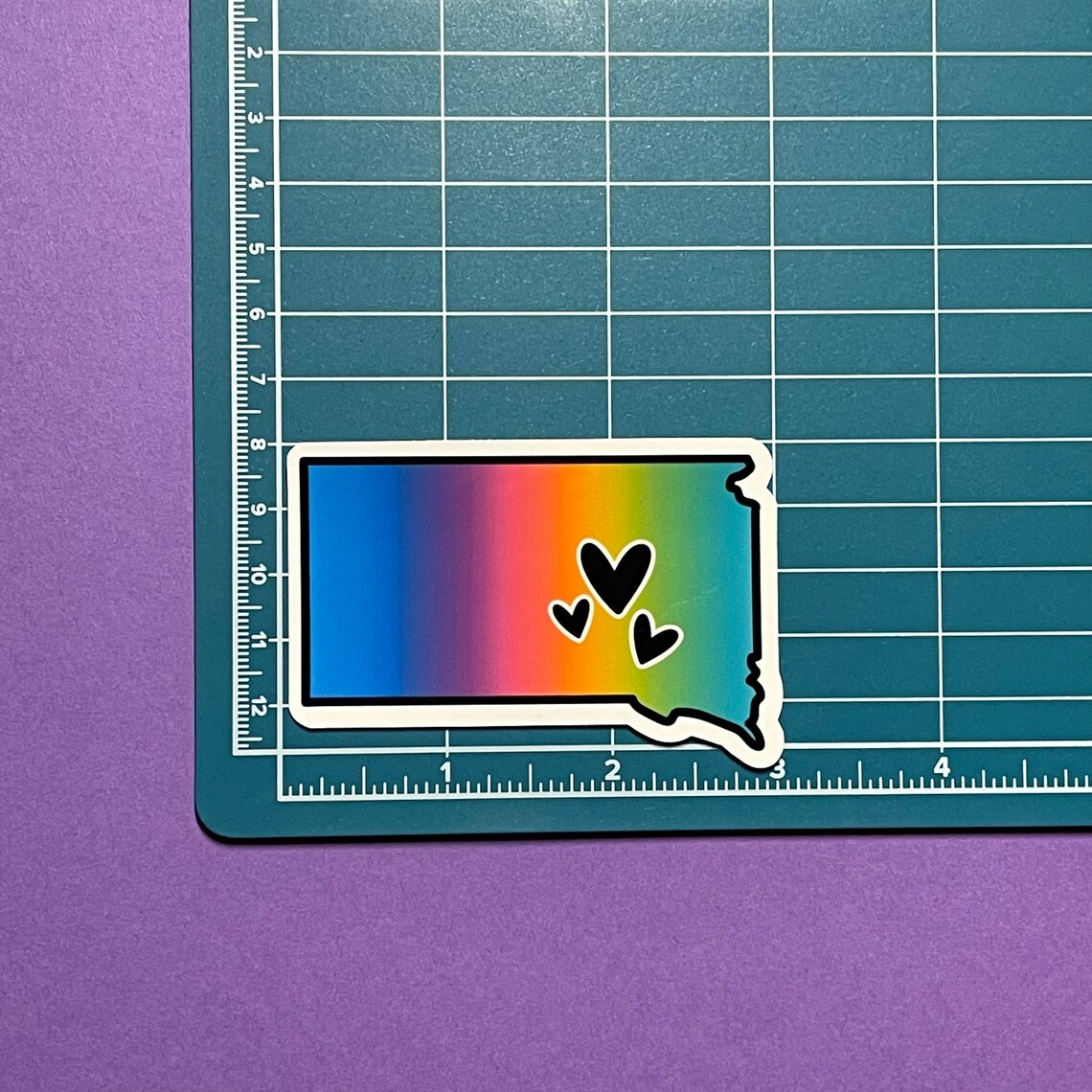 South Dakota Sticker SD Rainbow State Abbreviation Etsy