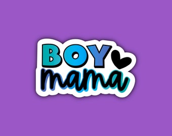 Blue Boy Mama Sticker | Mom Sticker | Sticker for Mom Mama Mommy Mother | Boy Mom Heart