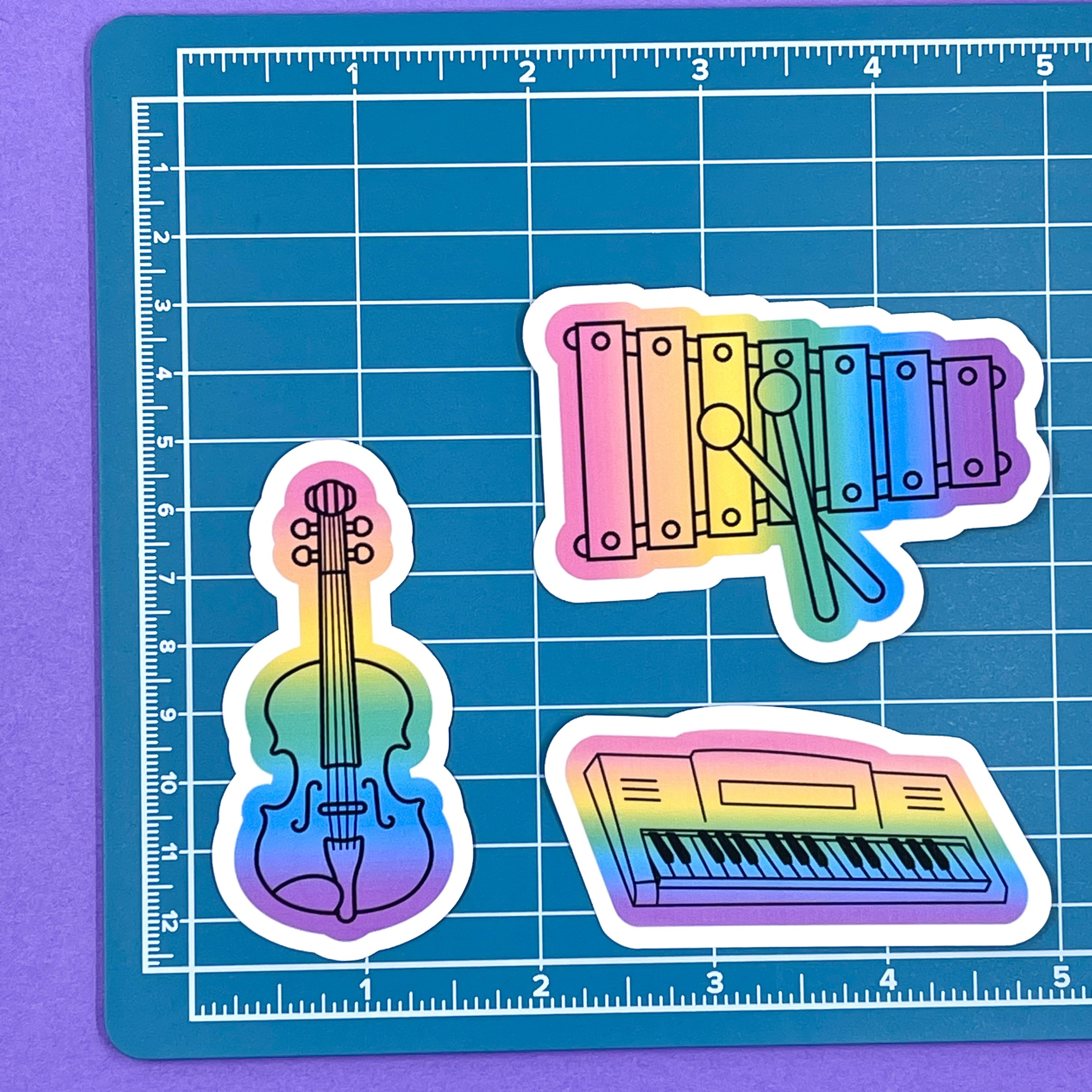 Flute Musical Instrument Sticker Choice of Colorful Musical Instrument Sticker | Flute Clarinet Trumpet ...
