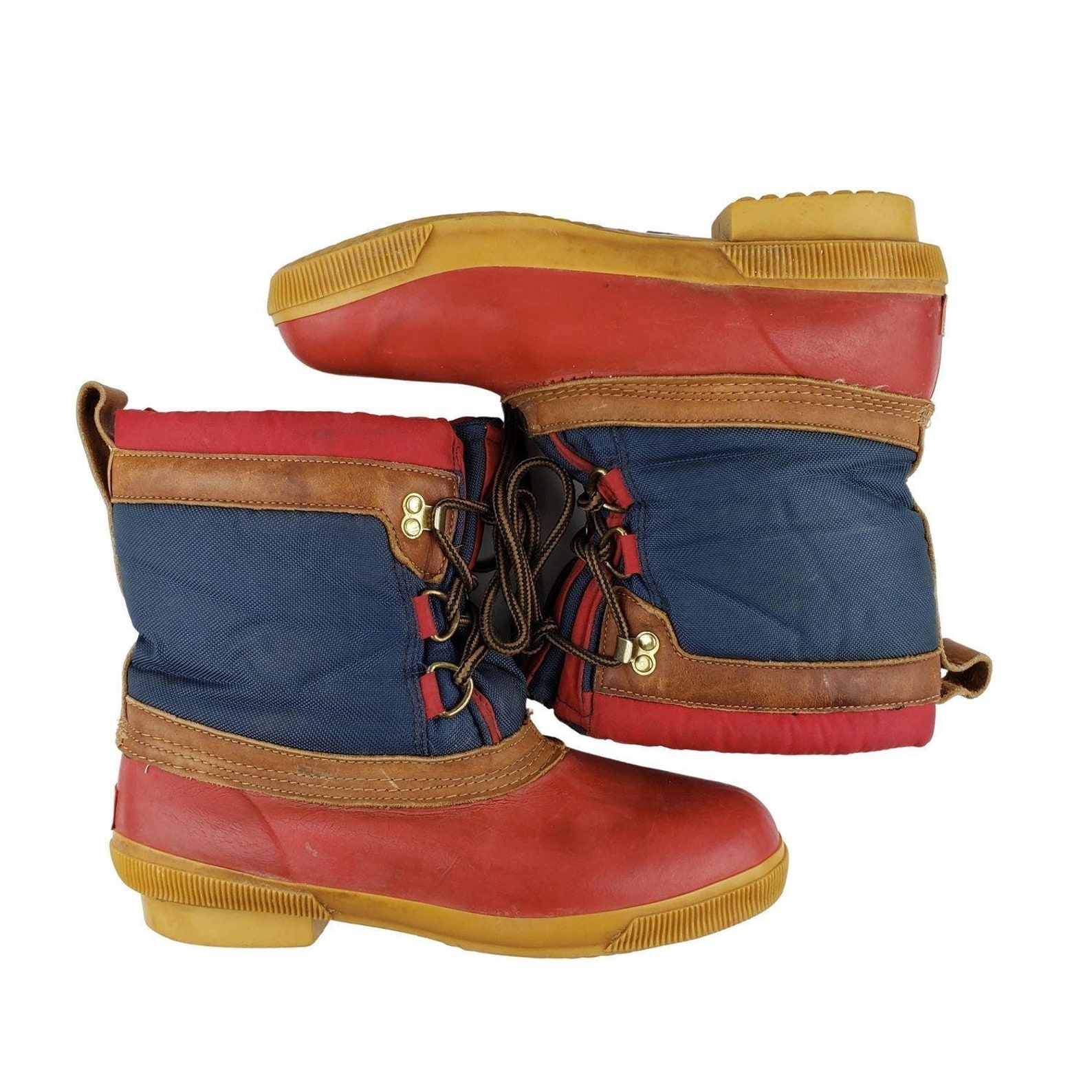 Vintage LL Bean GoreTex Thinsulate Leather Duck Boots Red Etsy