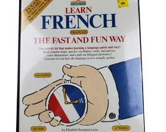 Learn French the Fast and Fun Way Elisabeth Leete Book Cassette Bundle Unopened