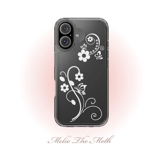 Y2K White La Fleur iPhone Case Coquette Floral Clear Phone Case