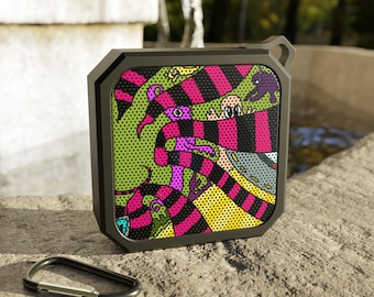 Altavoz Bluetooth resistente al agua para exteriores con ilustración de pulpo rayado