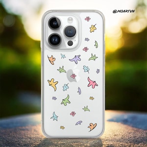 Coque pour iPhone motif feuilles qui tombent inspirées de Heartstopper (étui transparent pour iPhone®)
