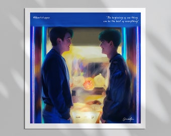 Heartstopper Poster, Nick and Charlie Digital Painting Poster