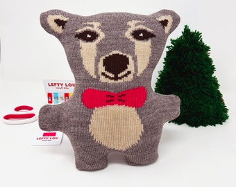 Kit de couture ours en peluche marron DIY : construire un ours en peluche, modèle artisanal de nuit, cadeau d'anniversaire, fait main, projet facile à réaliser