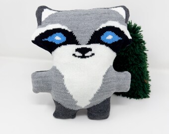 Waschbär Plushie Nähen Kit DIY Bastelset Waldtier Muster Nacht Geburtstag Geburtstag Geschenk Handgemacht Einfach Kuscheltier How to Make Project