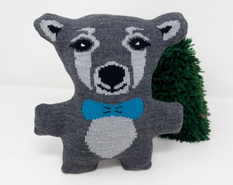 Kit de costura de oso de peluche gris DIY Construir un oso Patrón de osito de peluche Regalo artesanal Hecho a mano Animal de peluche fácil Cómo hacer un proyecto