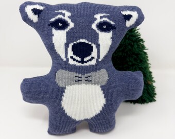 Kit de costura DIY Construir un oso Oso de peluche azul Patrón de osito de peluche Manualidades Regalo de cumpleaños nocturno Hecho a mano Animal de peluche fácil Cómo hacer un proyecto