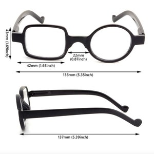 Red Reading Glasses Round and Square Frame/Asymmetric/Unique/Book Readers/Eyewear/Unisex/Women/Men/Eye Protection/Glasses image 4