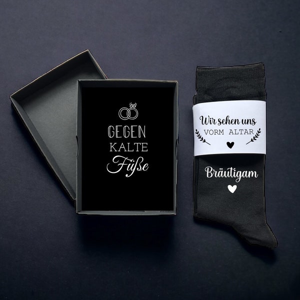 Bräutigam Socken mit Geschenkbox - Gegen kalte Füße - Hochzeitssocken